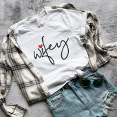 T-shirt Juste Marié Wifey Moderne Élégant Script simple