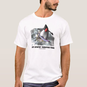 T-shirt Juste Surfin par le temps (duc On Surfboard)