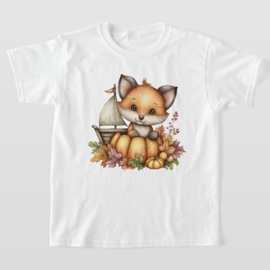 T-shirt Juste traîner, citrouilles et renards (Poser)
