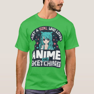 T-shirt Juste un anime pour filles vintage