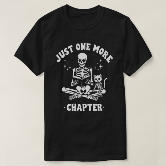 T-shirt Juste un autre chapitre Skeleton & Cat Book Lover (Design devant)