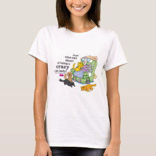 T-shirt Juste un chat court d'être Madame folle de chat