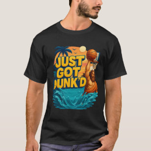T-shirt Juste un dunk drôle Baptême Jésus jouant au basket