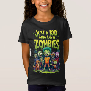 T-Shirt Juste un enfant qui aime la caricature zombienne H