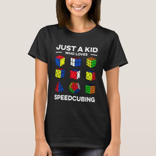 T-shirt Juste Un Enfant Qui Aime Le Cube Speedcubing (Devant)