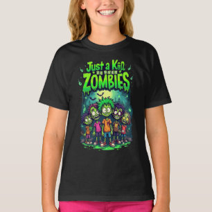 T-shirt Juste un enfant qui aime les zombies dessin animé