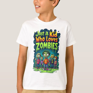 T-shirt Juste un Enfant Qui Aime les Zombies Drôle Cartoon