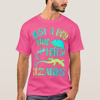 T-shirt Juste Un Garçon Aime Lizards Reptiles Lover Chamel