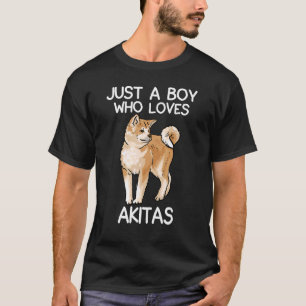 T-shirt Juste Un Garçon Qui Aime Akitas Citation Pour Homm
