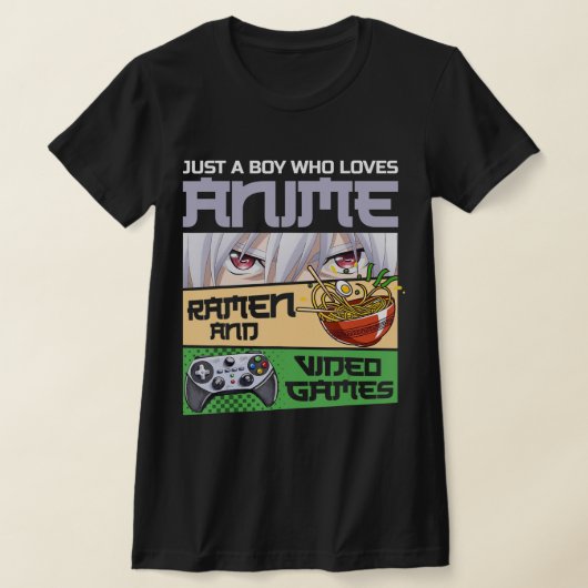 T-shirt Juste un garçon qui aime Anime Ramen et jeux vidéo (Poser)