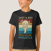 T-shirt Juste un garçon qui aime Axolotls, mignon Axolotl (Devant)