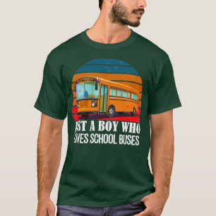 T-shirt Juste un garçon qui aime Bus retro coucher de sole