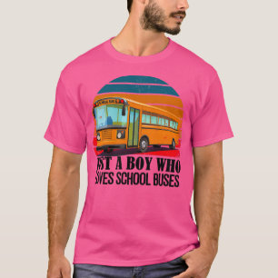 T-shirt Juste un garçon qui aime Bus retro coucher de sole