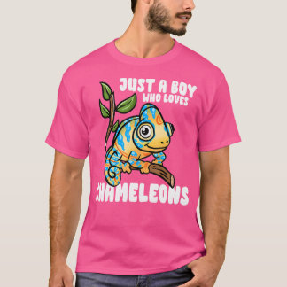 T-shirt Juste Un Garçon Qui Aime Chameleons Reptiles Herpe