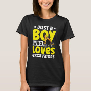 T-shirt Juste un garçon qui aime Excavateurs Construction