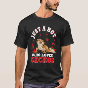 T-shirt Juste un garçon qui aime Gecko Valentine's Hearts