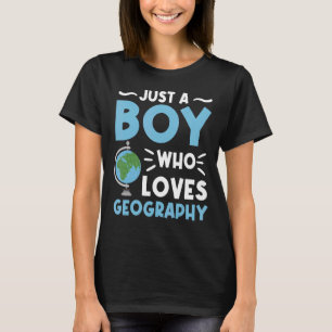 T-shirt Juste un garçon qui aime Géographie Enfants Scienc