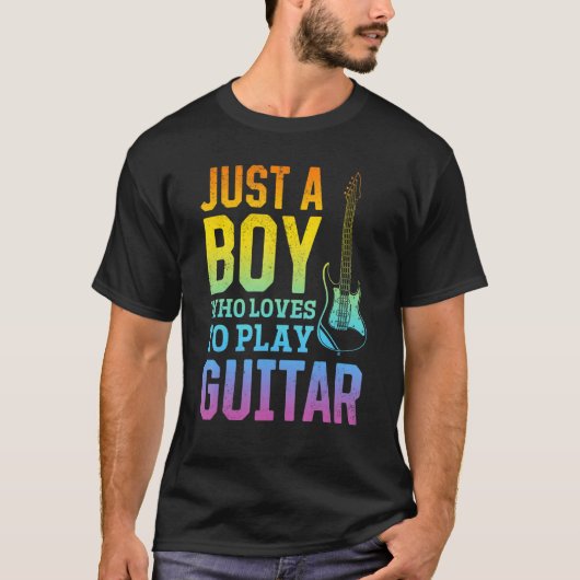 T-shirt Juste Un Garçon Qui Aime Jouer De La Guitare - Gui (Devant)