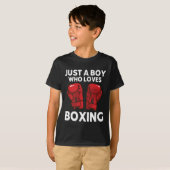 T-shirt Juste Un Garçon Qui Aime La Boxe (Devant entier)
