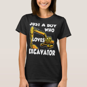 T-shirt Juste un garçon qui aime la construction d'excavat