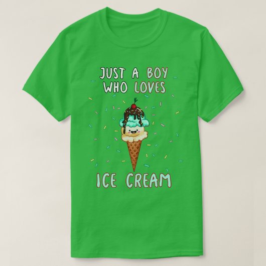 T-shirt Juste Un Garçon Qui Aime La Crème De Glace (Design devant)