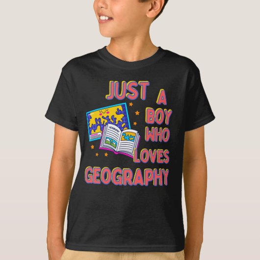 T-shirt Juste un garçon qui aime la géographie Jeune scien (Devant)