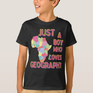 T-shirt Juste un garçon qui aime la géographie Jeune scien