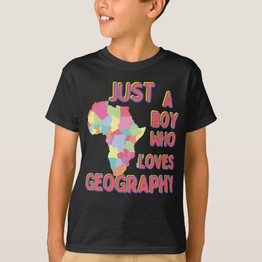 T-shirt Juste un garçon qui aime la géographie Jeune scien (Devant)
