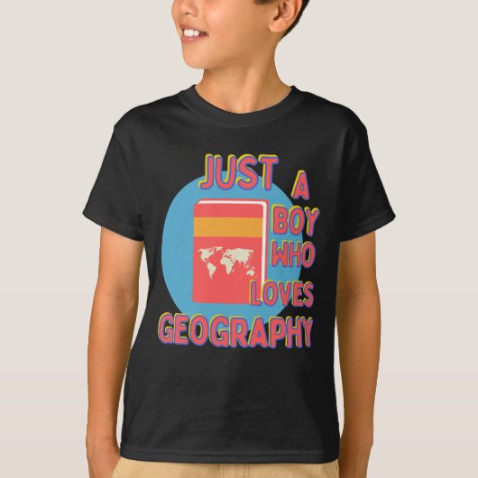 T-shirt Juste un garçon qui aime la géographie Jeune scien (Devant)