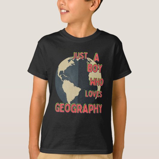 T-shirt Juste un garçon qui aime la géographie Jeune scien (Devant)