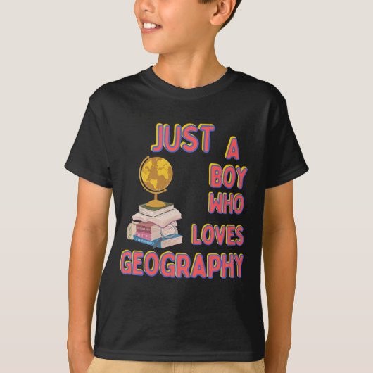 T-shirt Juste un garçon qui aime la géographie Jeune scien (Devant)
