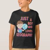 T-shirt Juste un garçon qui aime la géographie Jeune scien (Devant)