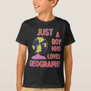 T-shirt Juste un garçon qui aime la géographie Jeune scien