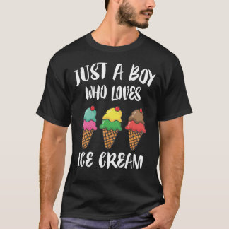 T-shirt Juste un garçon qui aime la glace