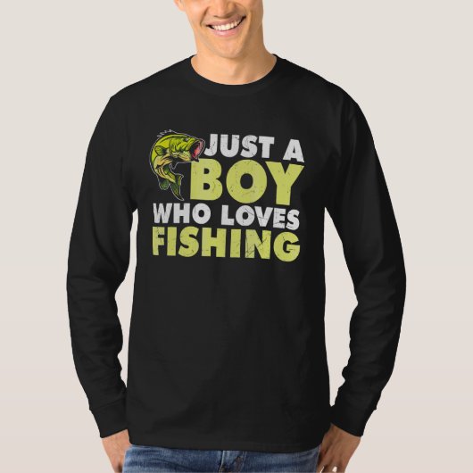 T-shirt Juste un garçon qui aime la pêche (Devant)