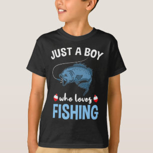 T-shirt Juste un garçon qui aime la pêche