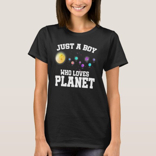 T-shirt Juste un garçon qui aime la planète Système solair (Devant)