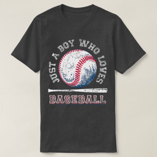 T-shirt Juste Un Garçon Qui Aime Le Baseball (Design devant)