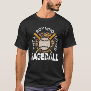 T-shirt Juste Un Garçon Qui Aime Le Baseball Américain Fan