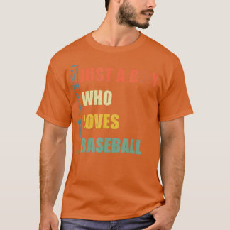 T-shirt Juste Un Garçon Qui Aime Le Baseball Retro Classe 
