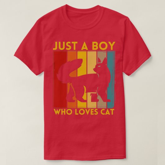 T-shirt Juste un garçon qui aime le chat (Design devant)