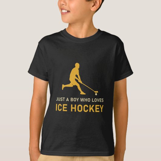 T-shirt Juste un garçon qui aime le hockey sur glace (Devant)