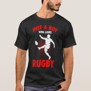 T-shirt Juste un garçon qui aime le joueur de rugby garçon