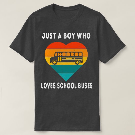 T-shirt Juste un garçon qui aime l'école Bus 1 (Design devant)