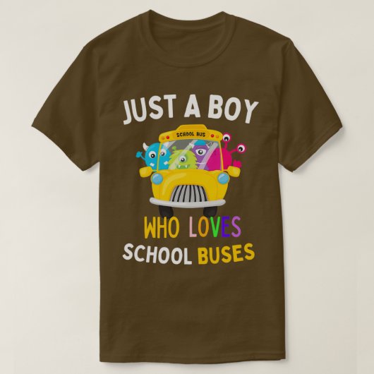 T-shirt Juste Un Garçon Qui Aime L'École Bus Cadeau Pour G (Design devant)