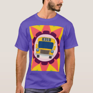 T-shirt Juste Un Garçon Qui Aime L'École Bus Design Coloré