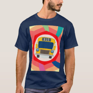 T-shirt Juste Un Garçon Qui Aime L'École Bus Design Coloré
