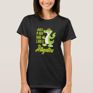 T-shirt Juste Un Garçon Qui Aime Les Alligators Les Reptil