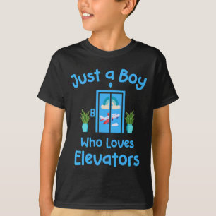T-shirt Juste Un Garçon Qui Aime Les Ascenseurs Mignonne D