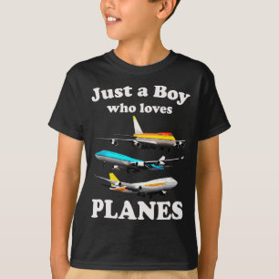 T-shirt Juste Un Garçon Qui Aime Les Avions Et Les Petits